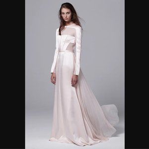 NWT J. Mendel resort 2014 collection sheer panel cut out formal bridal dress